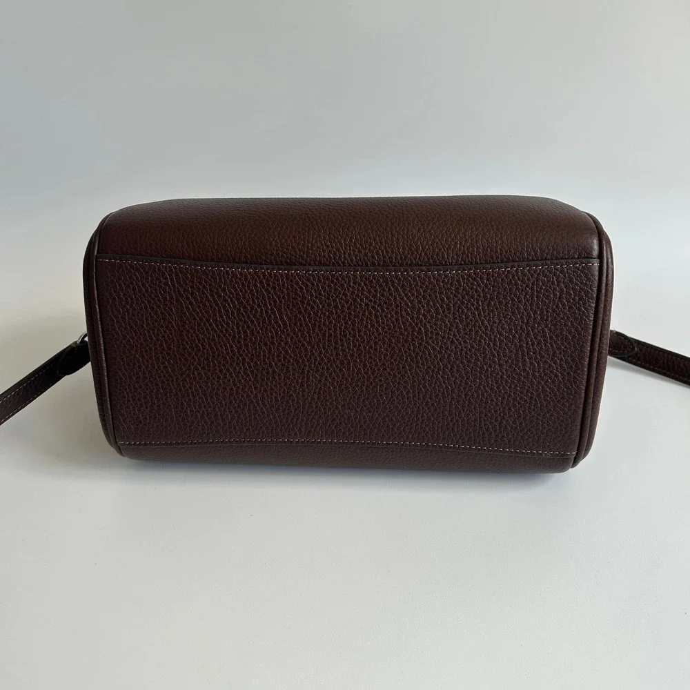 Coach Rowan Satchel Dark Brown Pebbled Leather Crossbody Bag CY962